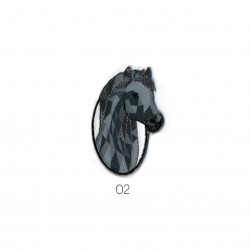 Tete de cheval 5,5x3,5 - Gris
