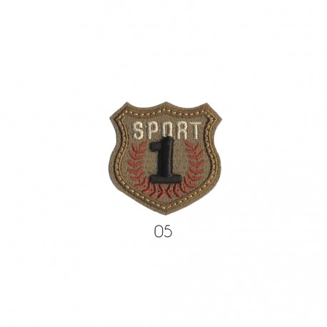 Blason sport 4x4cm - Beige