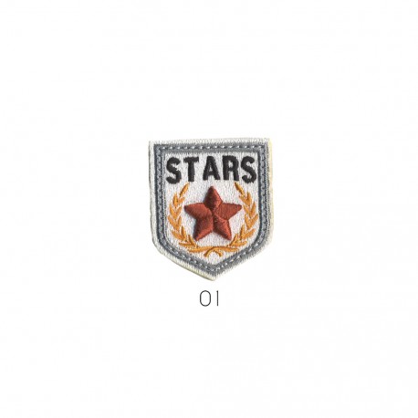 Blason stars 4x3,5cm - Blanc
