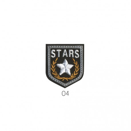Blason stars 4x3,5cm - Noir blanc