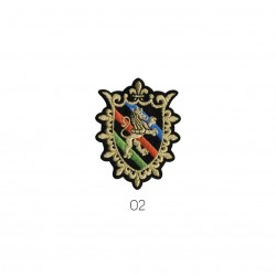 Blasons lurex - Lion 5x4,5cm