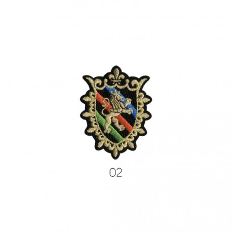Blasons lurex - Lion 5x4,5cm