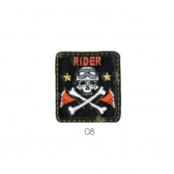 Blason tete de mort - Rider noir 5x4