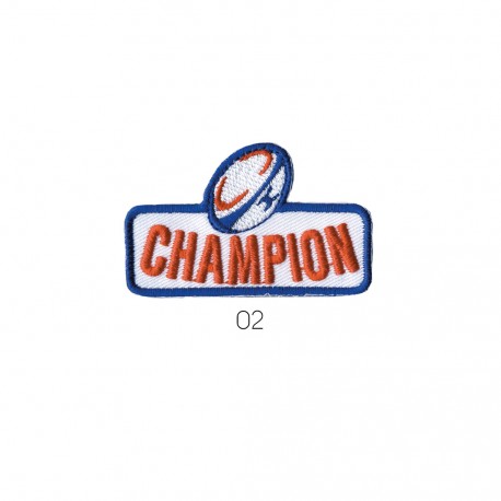 Ecusson champion 3x5 - Rugby
