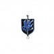 Blason dragon 6x3,5cm - Fond noir/bleu