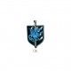 Blason dragon 6x3,5cm - Bleu foncé