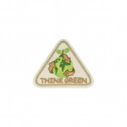 Ecusson think green - Blanc