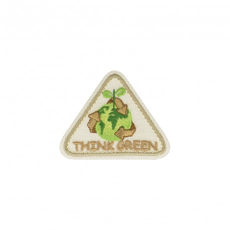 Ecusson think green - Blanc