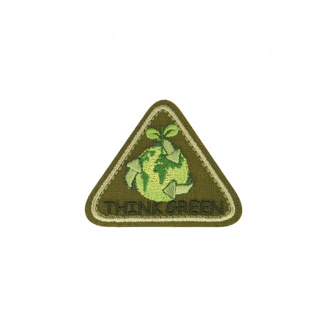 Ecusson think green - Kaki