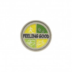 Ecusson feeling good - Fond gris