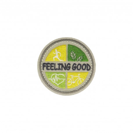 Ecusson feeling good - Fond gris