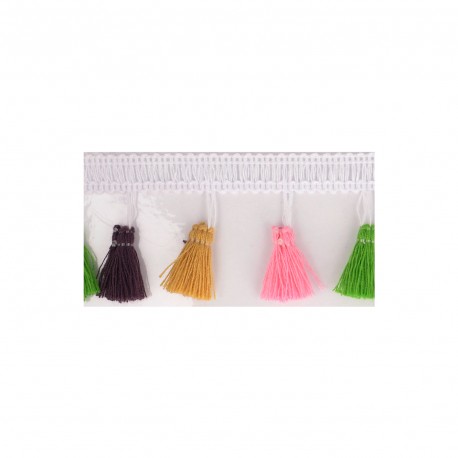 Frange pompons multicol