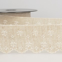 Broderie base lin Beige - 