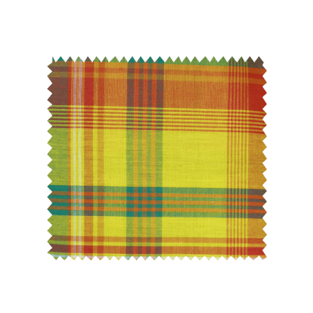 Tissu Madras Mandarine