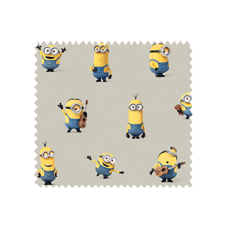 Tissu Minion Fond Gris