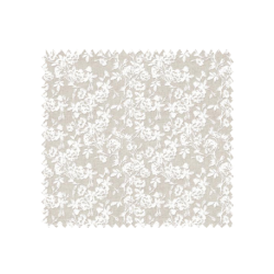 Tissu Imprimé Max Fleur Blanc Fond coloris Lin 