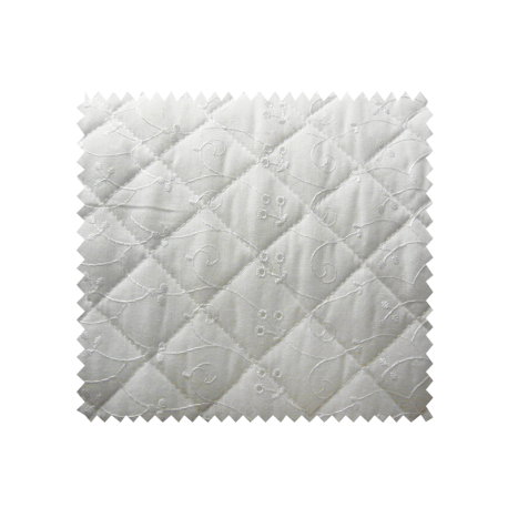 Tissu Matelassé Broderie Anglaise Blanc