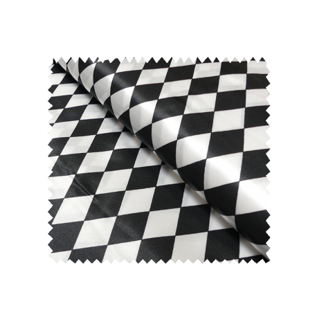 Tissu Satin Déguisement Arlequin Noir et Blanc