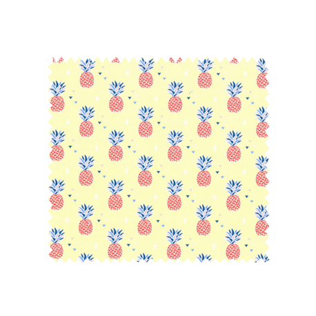 Tissu Coton Imprimé Miami Ananas Vanille