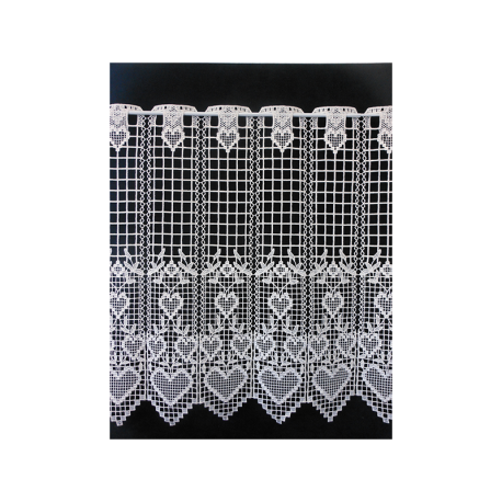 Brise Bise Macramé Coeur Ecru Hauteur 58 cm