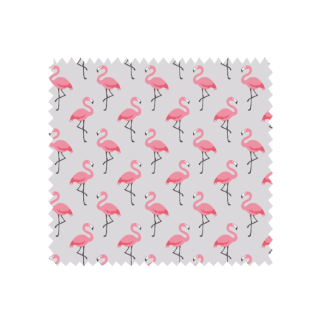 Tissu Cretonne Flamingo Gris Rose