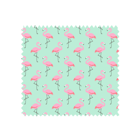 Tissu Cretonne Flamingo Turquoise Rose