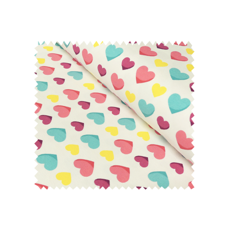 Tissu Jersey Imprimé Coeurs Multicolores
