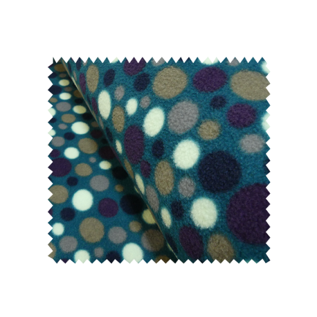 Tissu Polaire Imprimé Ronds fond bleu