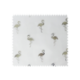 Tissu Organza Flamant Argent Fond Blanc