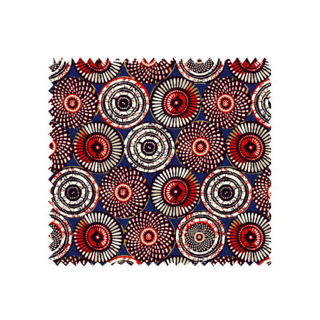 Tissu Cretonne Imprimé Soweto Bleu