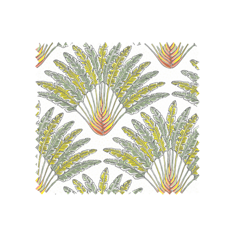 Tissu Imprimé Madagascar Fond Melisse