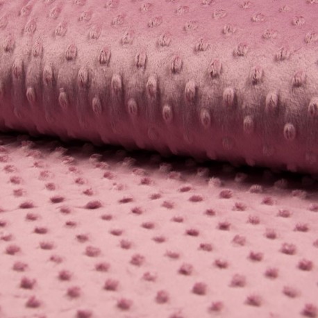 Tissu Bubble Minky Uni Vieux Rose