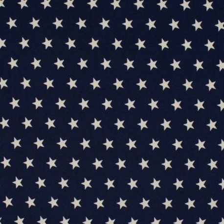 Tissu Coton Imprimé Etoile Marine