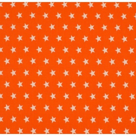Tissu Coton Imprimé Etoile Orange
