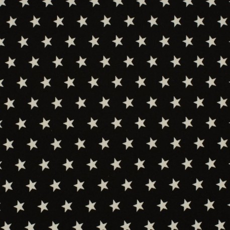 Tissu Coton Imprimé Etoile Noir