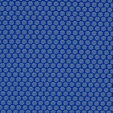 Tissu Imprimé Floralie Royal