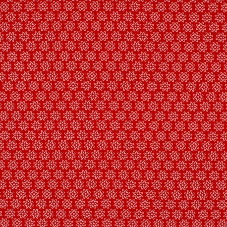 Tissu Imprimé Floralie Rouge