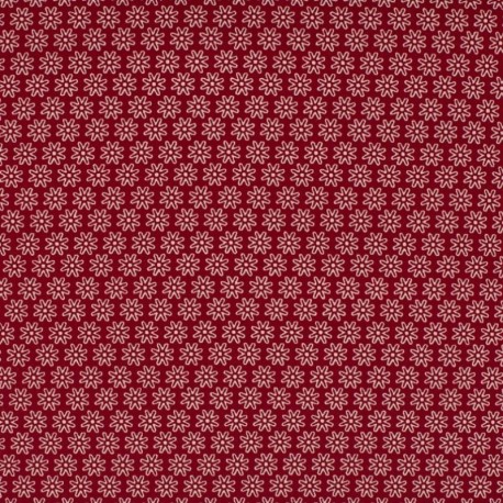 Tissu Imprimé Floralie Bordeaux