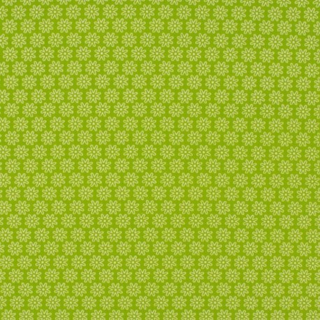 Tissu Imprimé Floralie Anis