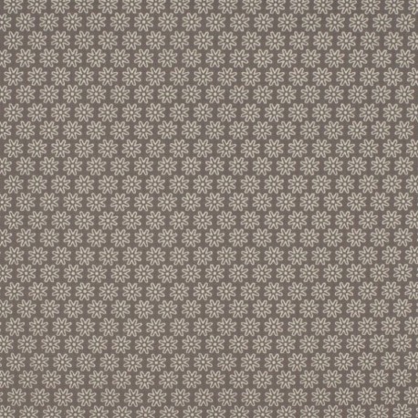 Tissu Imprimé Floralie Gris