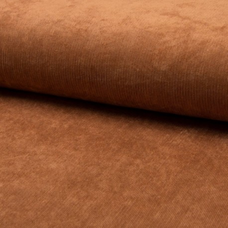 Tissu Veloutine Uni Noisette 