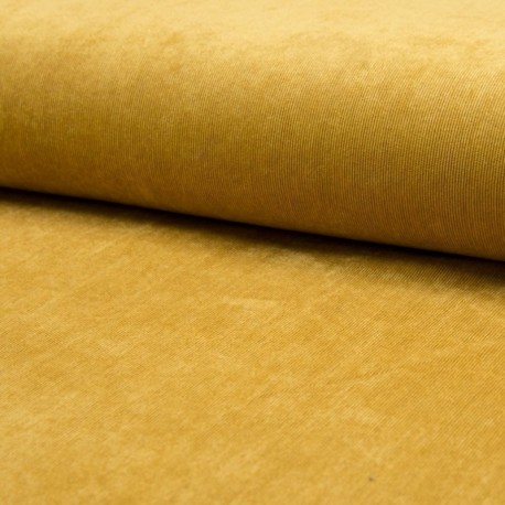 Tissu Veloutine Uni Ocre 