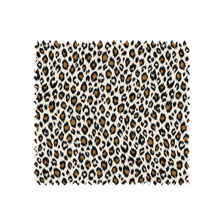 Tissu Fauve Imprime Ecru