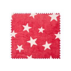 Tissu Tout Doux Etoile Fond Rouge