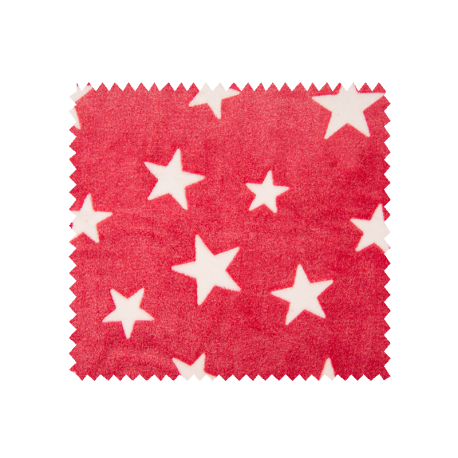 Tissu Tout Doux Etoile Fond Rouge