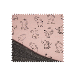 Tissu Polaire Mélange Imprimé Elephant Saumon 