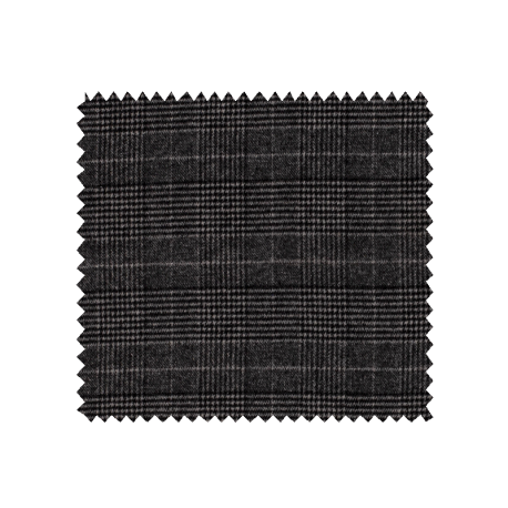 Tissu Jacquard Brossé Carreaux Anthracite