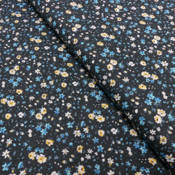 Coupon Tissu Leonie Cretonne Petrole 100 x 160 cm