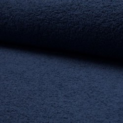 Tissu Eponge Uni Jeans Fonce