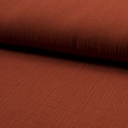 Tissu Double Gaze Uni Terracotta